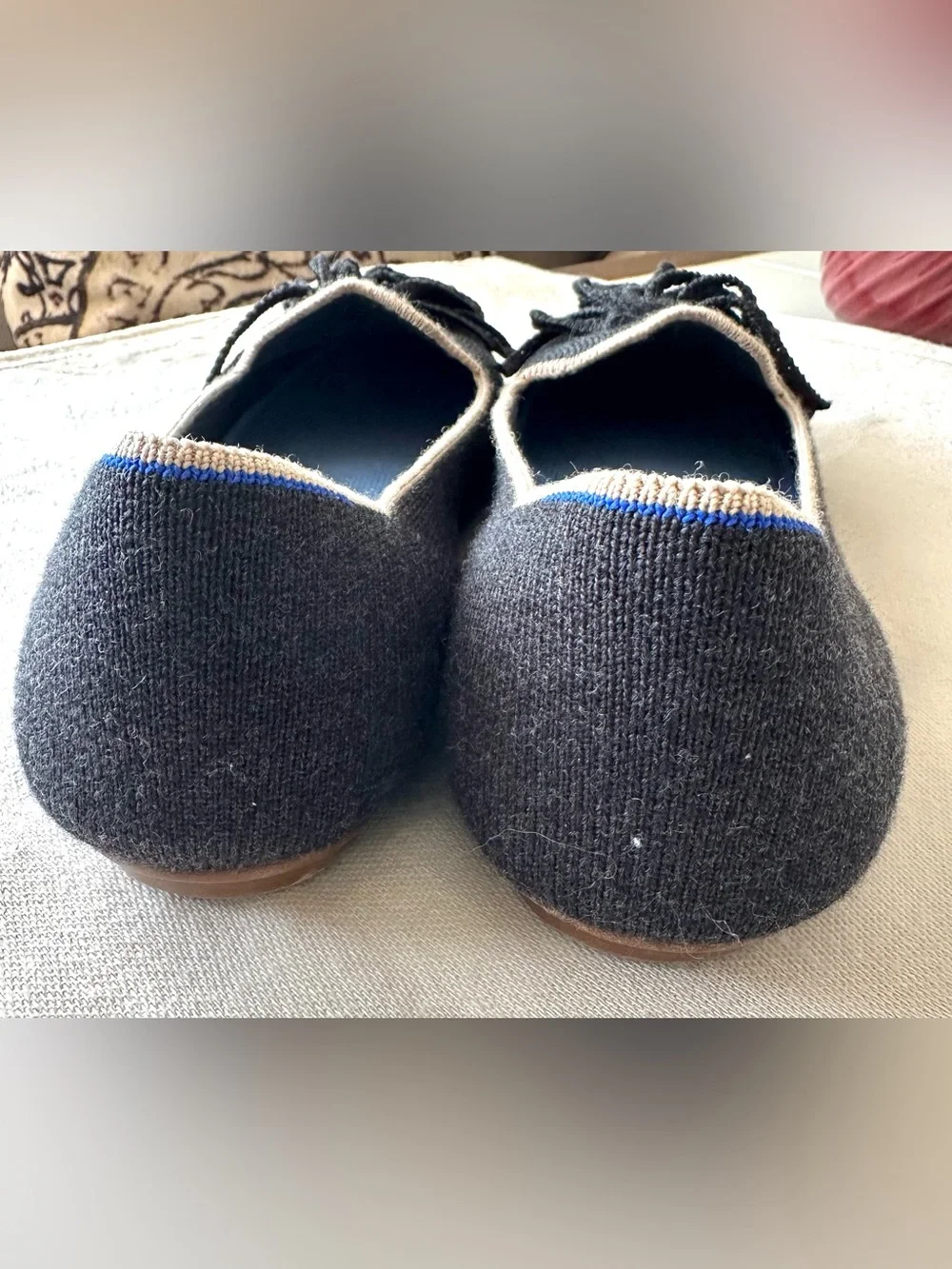 Rothy’s Merino Tassel Loafers Black Diamond Wool Women’s 9.5